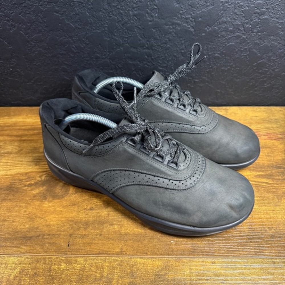 SAS Walk‎ Easy Charcoal Nubuck Leather Walking Shoes Mens 11.5